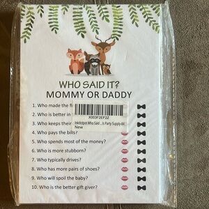 New n package “Who Said It” Mommy or Daddy stationery